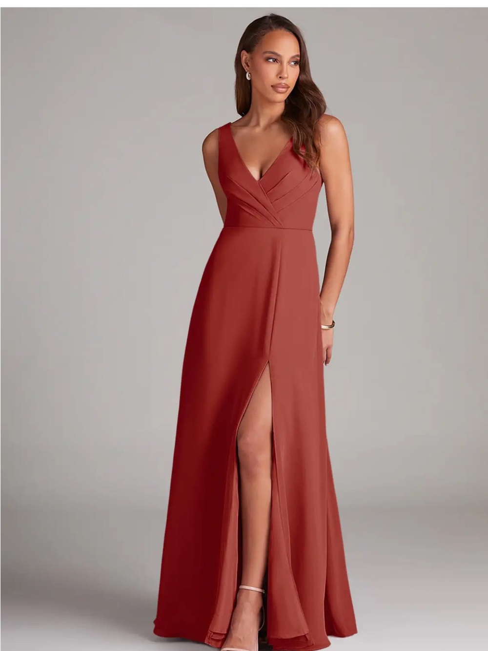 Azazie Nelly Terracotta Bridesmaid Dress